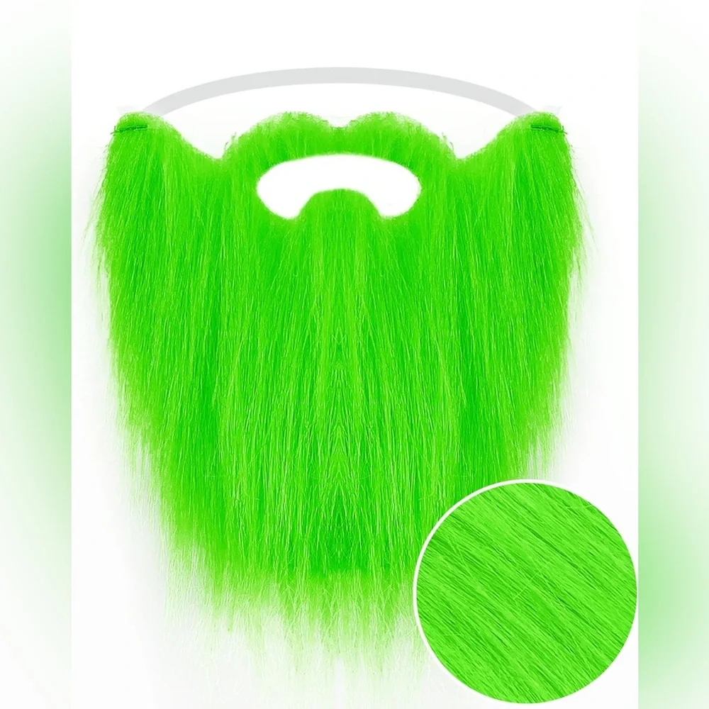 Christmas Santa Hat Red with Beard Green Furry Hand Gloves for Adult!!!
